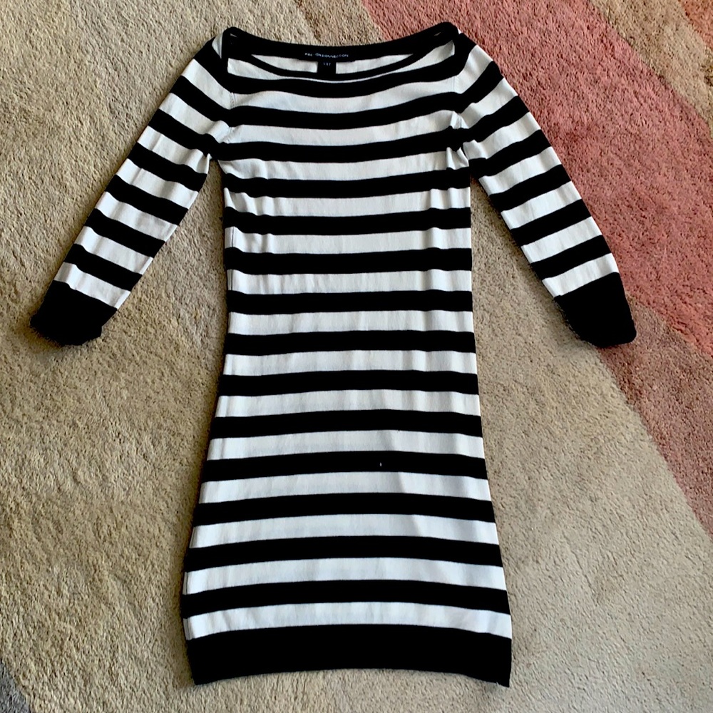 French Connection striped midi sweater dress